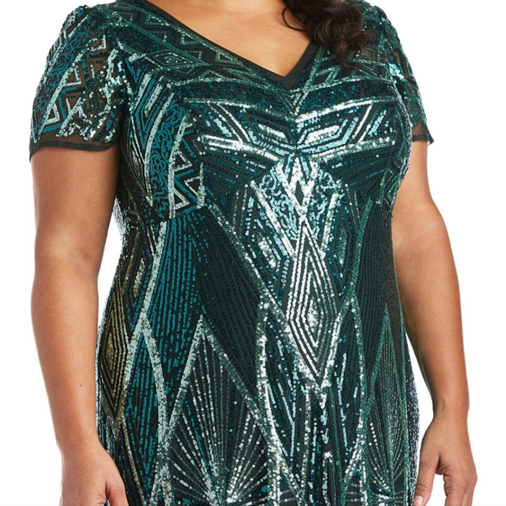 R & M RICHARDS Sequinned Beaded Long Dress